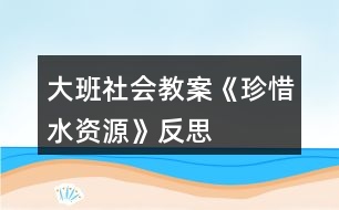 大班社會(huì)教案《珍惜水資源》反思