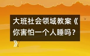 大班社會領(lǐng)域教案《你害怕一個人睡嗎？》反思