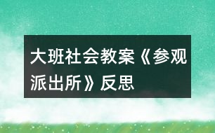 大班社會(huì)教案《參觀派出所》反思