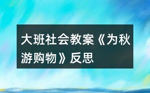 大班社會教案《為秋游購物》反思