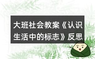 大班社會教案《認識生活中的標志》反思