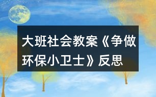 大班社會(huì)教案《爭(zhēng)做環(huán)保小衛(wèi)士》反思