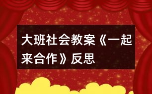 大班社會教案《一起來合作》反思