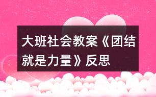 大班社會教案《團(tuán)結(jié)就是力量》反思