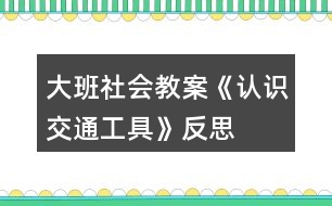 大班社會教案《認(rèn)識交通工具》反思