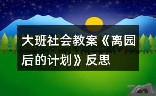 大班社會教案《離園后的計劃》反思