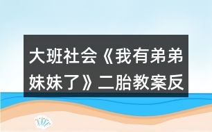 大班社會《我有弟弟妹妹了》二胎教案反思