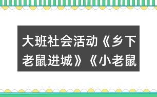 大班社會活動《鄉(xiāng)下老鼠進(jìn)城》《小老鼠進(jìn)城》教案點評反思