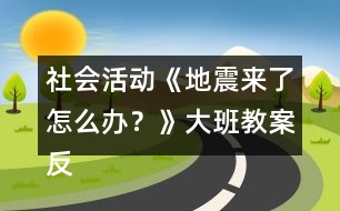 社會活動《地震來了怎么辦？》大班教案反思