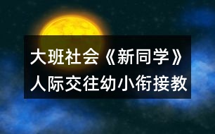 大班社會(huì)《新同學(xué)》人際交往幼小銜接教案反思