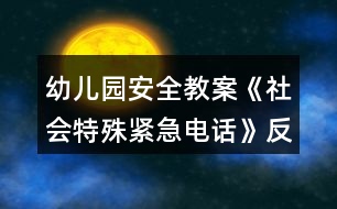 幼兒園安全教案《社會特殊緊急電話》反思