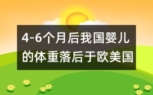 4-6個(gè)月后我國(guó)嬰兒的體重落后于歐美國(guó)家