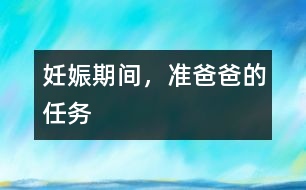 妊娠期間，準爸爸的任務