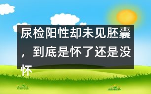 尿檢陽(yáng)性卻未見(jiàn)胚囊，到底是懷了還是沒(méi)懷