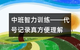 中班智力訓(xùn)練――代號(hào)記錄真方便（理解、創(chuàng)造、注意、記憶、語言）