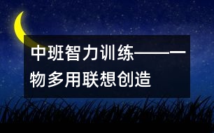 中班智力訓(xùn)練――一物多用（聯(lián)想、創(chuàng)造、語言）