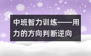 中班智力訓練――用力的方向（判斷、逆向思維、動作知覺、語言）