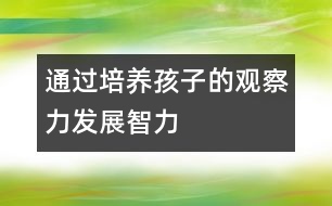 通過培養(yǎng)孩子的觀察力發(fā)展智力