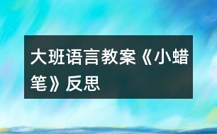 大班語(yǔ)言教案《小蠟筆》反思