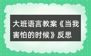 大班語(yǔ)言教案《當(dāng)我害怕的時(shí)候》反思