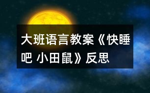 大班語(yǔ)言教案《快睡吧 小田鼠》反思