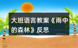 大班語(yǔ)言教案《雨中的森林》反思