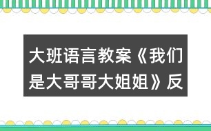 大班語言教案《我們是大哥哥大姐姐》反思