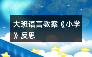 大班語言教案《小學(xué)》反思