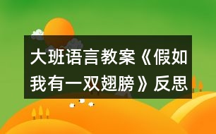 大班語言教案《假如我有一雙翅膀》反思