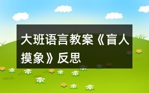 大班語(yǔ)言教案《盲人摸象》反思