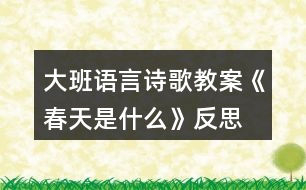 大班語(yǔ)言詩(shī)歌教案《春天是什么》反思