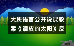 大班語言公開說課教案《調(diào)皮的太陽》反思