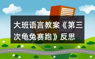 大班語言教案《第三次龜兔賽跑》反思