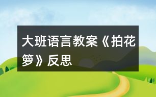 大班語(yǔ)言教案《拍花籮》反思