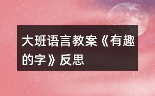 大班語言教案《有趣的字》反思