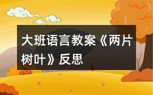 大班語言教案《兩片樹葉》反思