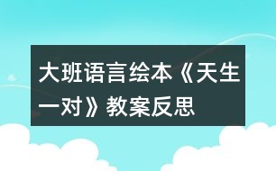 大班語(yǔ)言繪本《天生一對(duì)》教案反思