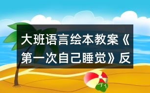 大班語言繪本教案《第一次自己睡覺》反思