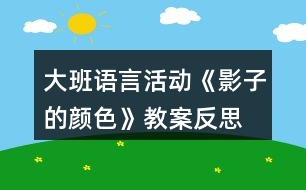 大班語言活動(dòng)《影子的顏色》教案反思