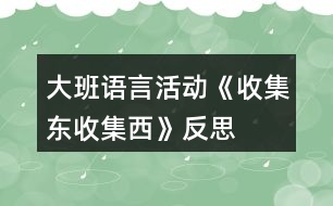 大班語言活動《收集東收集西》反思