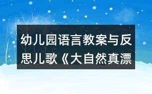 幼兒園語(yǔ)言教案與反思兒歌《大自然真漂亮》