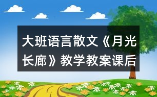 大班語言散文《月光長廊》教學(xué)教案課后反思