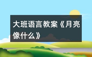 大班語言教案《月亮像什么》