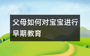 父母如何對寶寶進(jìn)行早期教育