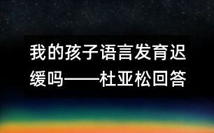 我的孩子語言發(fā)育遲緩嗎――杜亞松回答