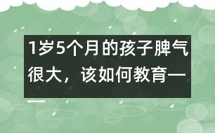 1歲5個(gè)月的孩子脾氣很大，該如何教育――陸為之回答