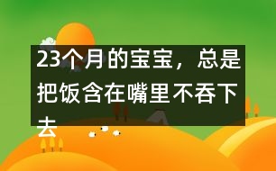 23個月的寶寶，總是把飯含在嘴里不吞下去