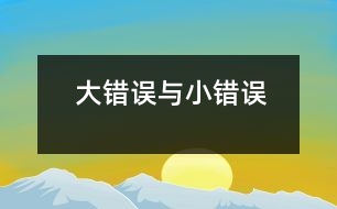 大錯(cuò)誤與小錯(cuò)誤