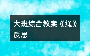 大班綜合教案《繩》反思