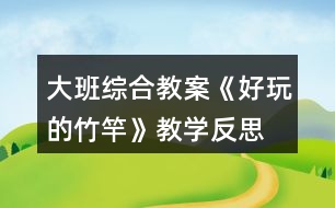 大班綜合教案《好玩的竹竿》教學(xué)反思